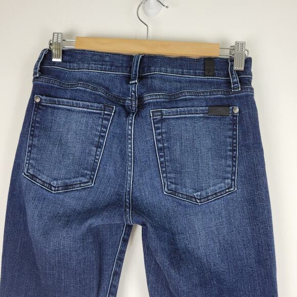 7 For All Mankind b(air) The Ankle Skinny Jeans Side Step Raw Hem Bach Size 27 - Picture 8 of 15